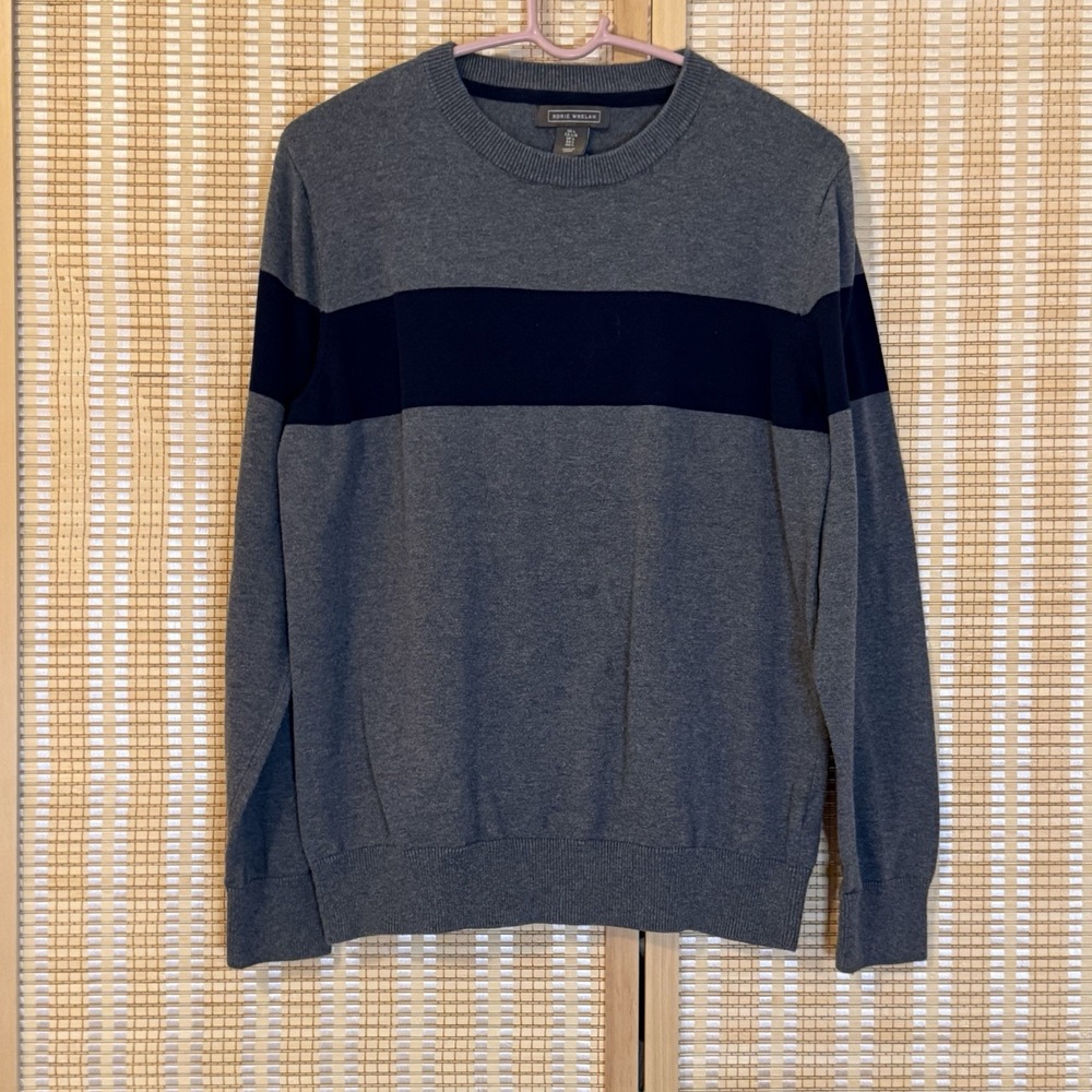 RORIE WHELAN Mens‎ L Sweater Gray Blue Long Sleeve Preppy Office Streetwear